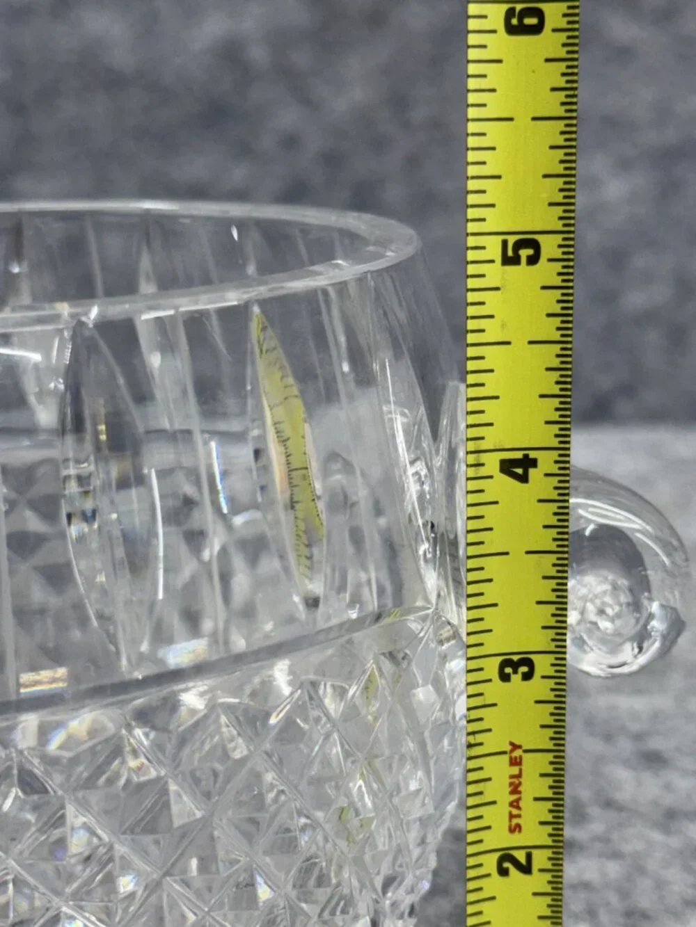 Vintage Ceska Lead Crystal Ice Bucket / Wine Chiller with Integrated Tab Handles